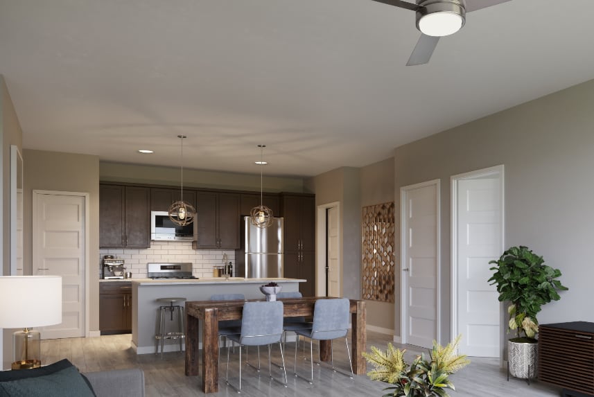 Zionsville apartment kitchen area